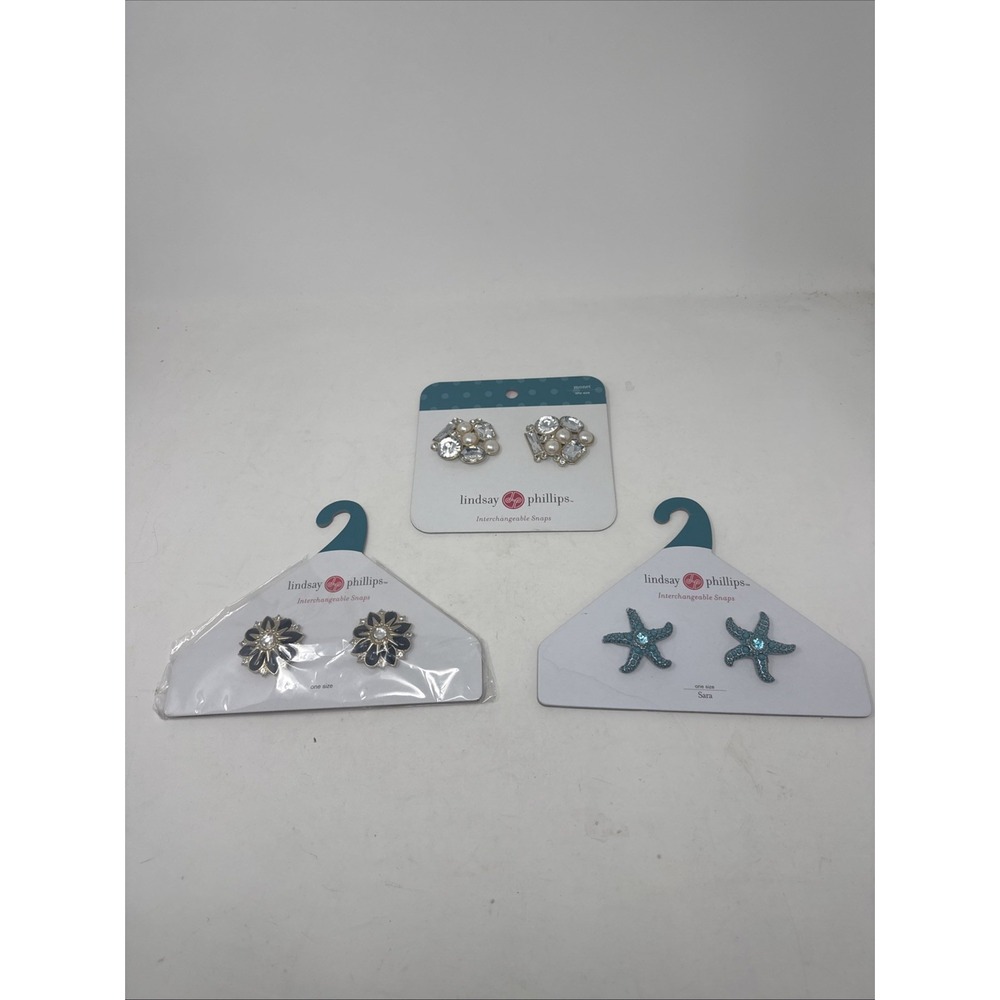 Lot of 3 Lindsay Phillips Interchangeable Snaps Shoes Charms - Brand New L1